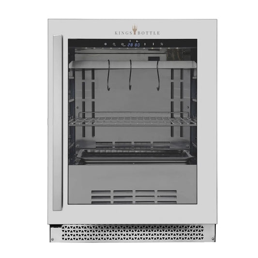 "Kingsbottle" 24 Inch Glass Door Under Counter Steak Ager Fridge : KB50SA-SS RHH