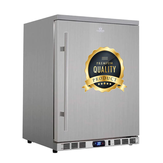 "Kingsbottle" 24 Inch Outdoor Beer Fridge Cooler Stainless Steel : KBU55ASD LHH