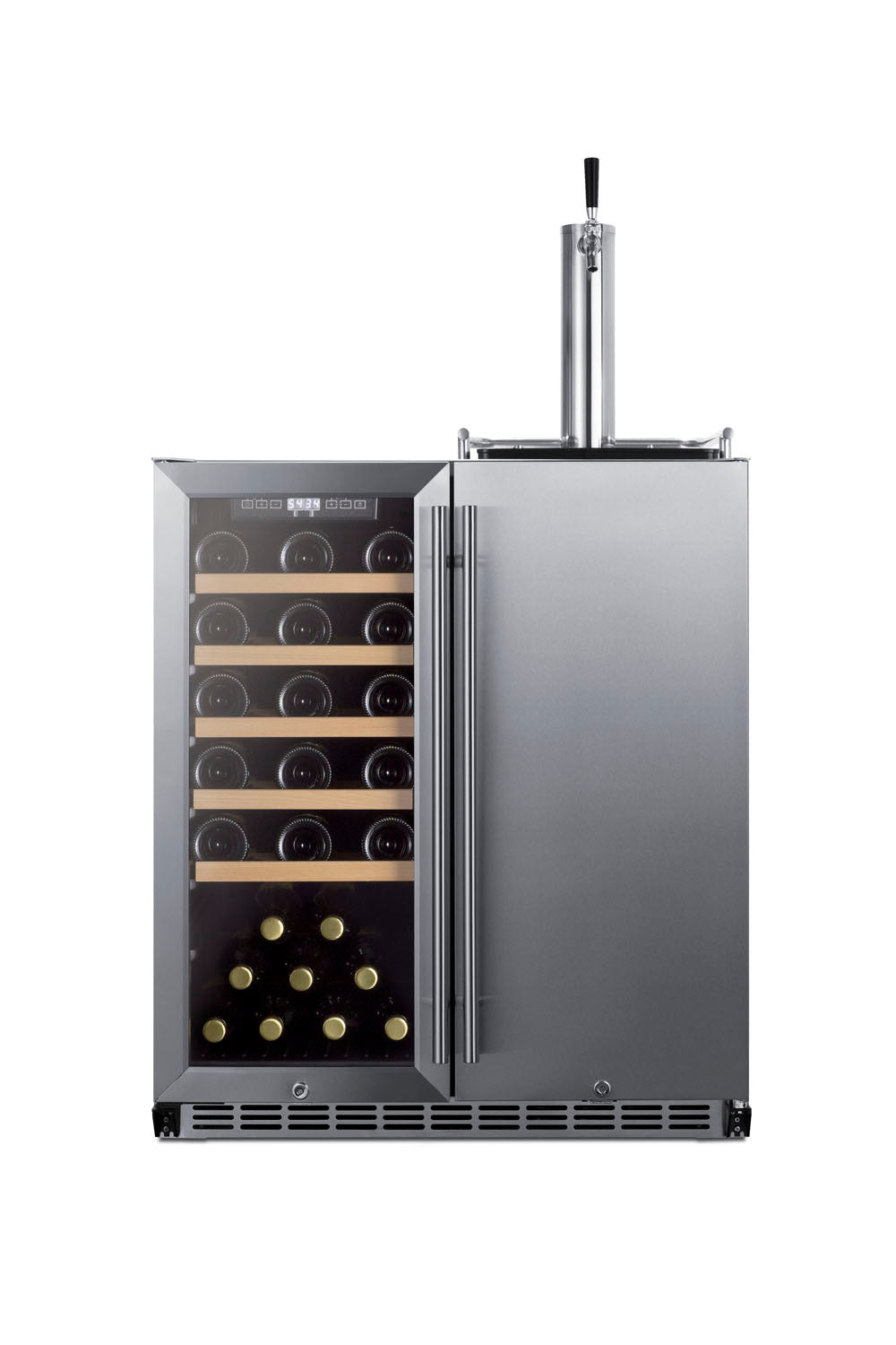 "Summit" 30" Wide Built-In Indoor/Outdoor Combination Wine Cellar/Kegerator