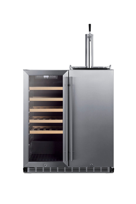 "Summit" 30" Wide Built-In Indoor/Outdoor Combination Wine Cellar/Kegerator