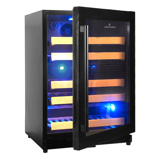 "Kingsbottle" 44 Bottles 24 Inch Under Counter Dual Zone Wine Cooler Drinks : KBU50DX-FG RHH