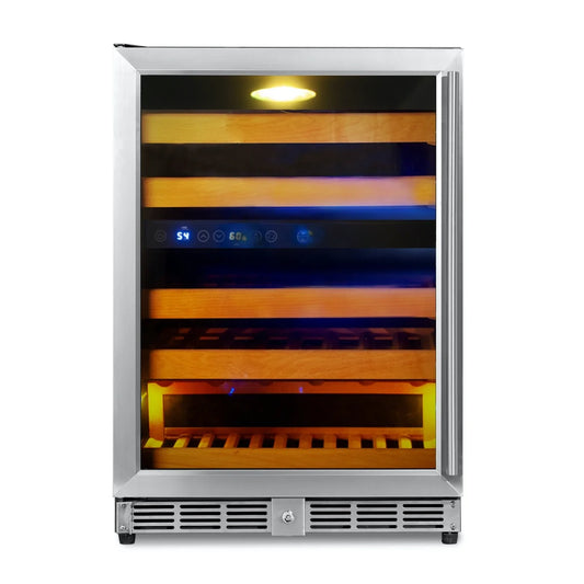 "Kingsbottle" 44 Bottles 24 Inch Under Counter Dual Zone Wine Cooler Drinks : KBU50DX-FG RHH