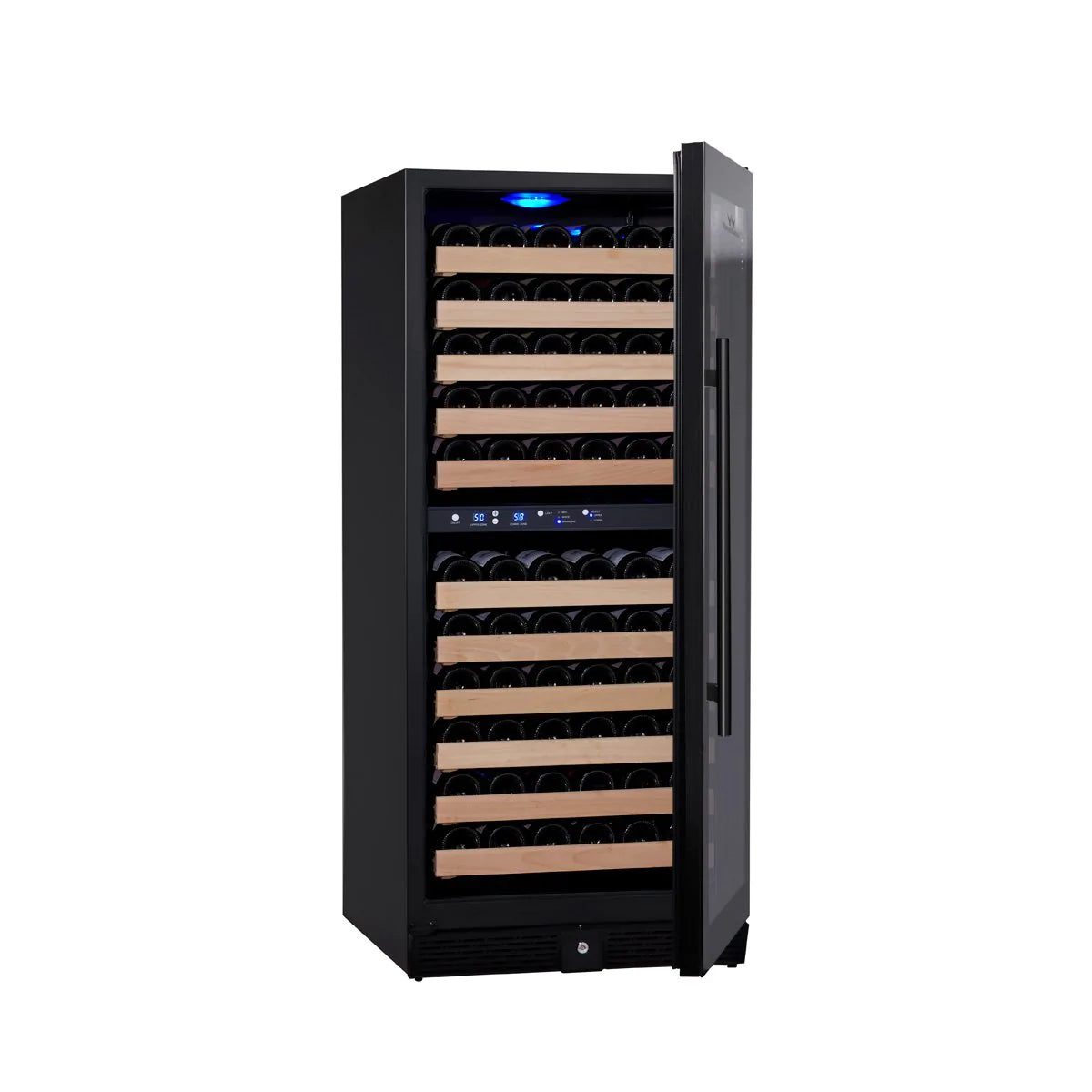 "Kingsbottle" 100 Bottle Upright Dual Zone Wine Fridge For Home : KBU100DX-SS LHH