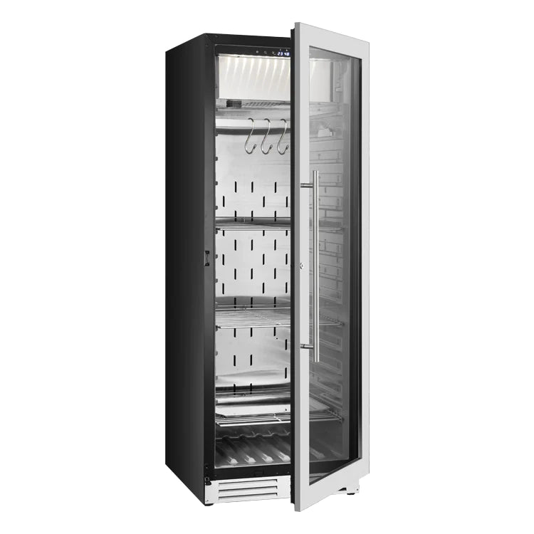 "Kingsbottle" Glass Door Upright Steak Ager Refrigerator : KBU180SA-SS RHH