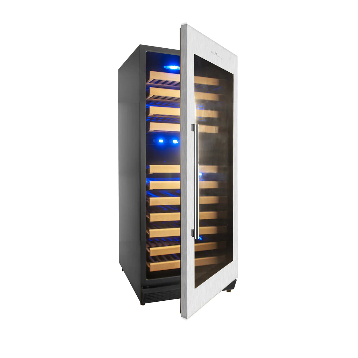 "Kingsbottle" 100 Bottle Upright Dual Zone Wine Fridge For Home : KBU100DX-SS LHH