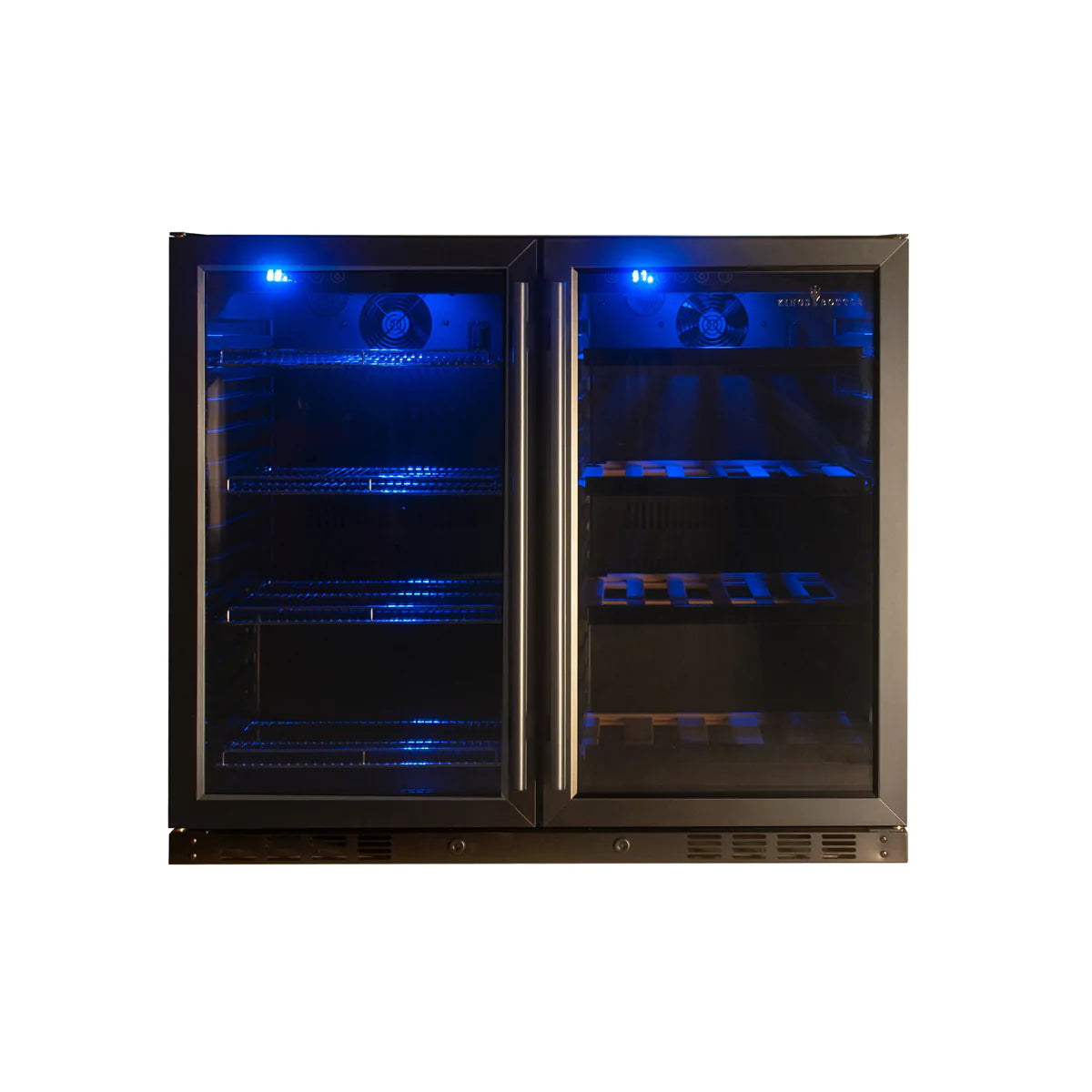 "Kingsbottle" 39 Inch Under Counter Wine And Beer Fridge Combo : KBU28LRX-BLK