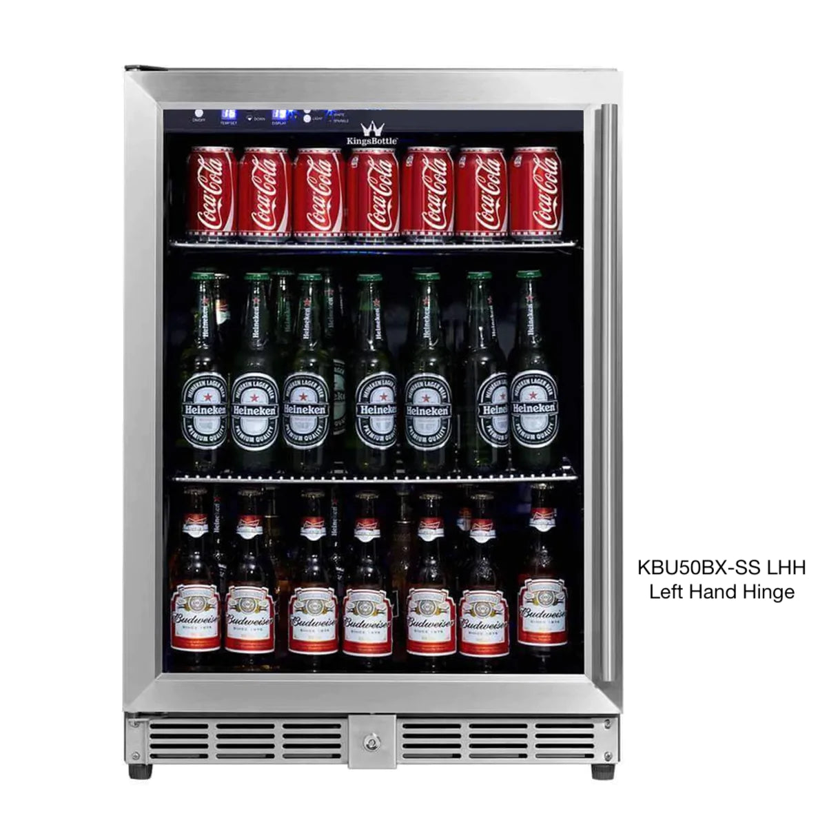 "Kingsbottle" 24 Inch Under Counter Beer Cooler Fridge Built In : KBU50BX-SS LHH
