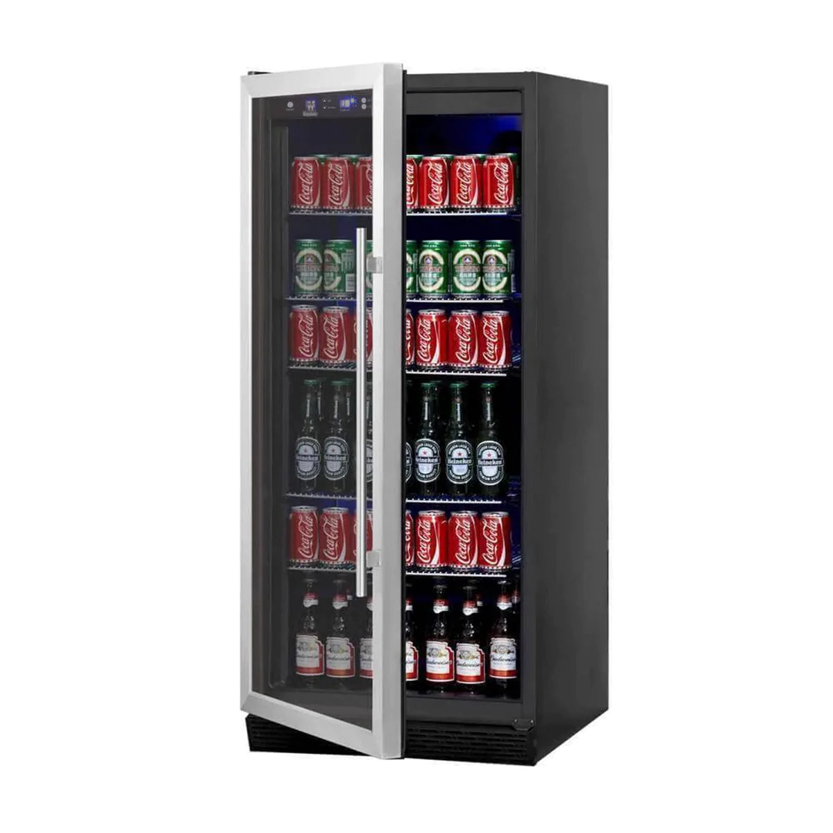 "Kingsbottle" 56" Tall Beverage Fridge Center Freestanding : KBU100BX-SS LHH