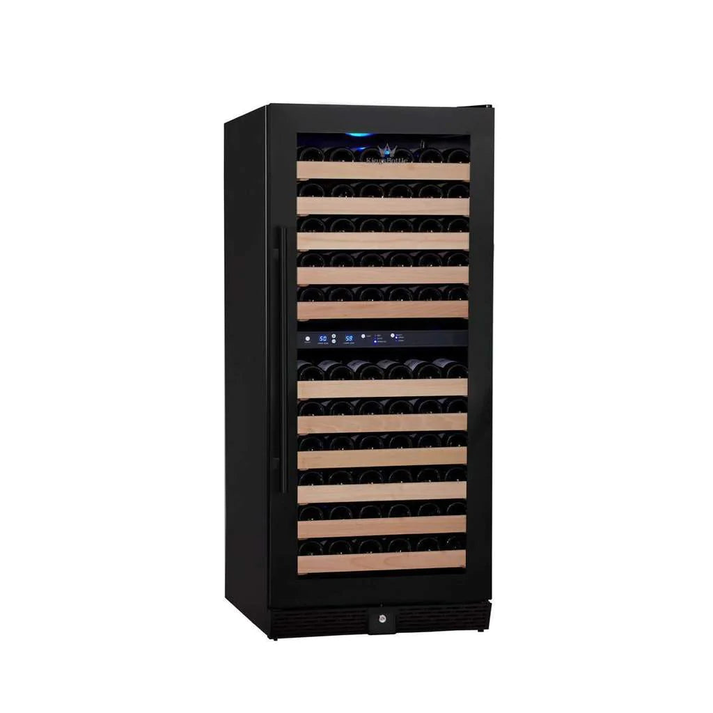 "Kingsbottle" 100 Bottle Upright Dual Zone Wine Fridge For Home : KBU100DX-SS LHH